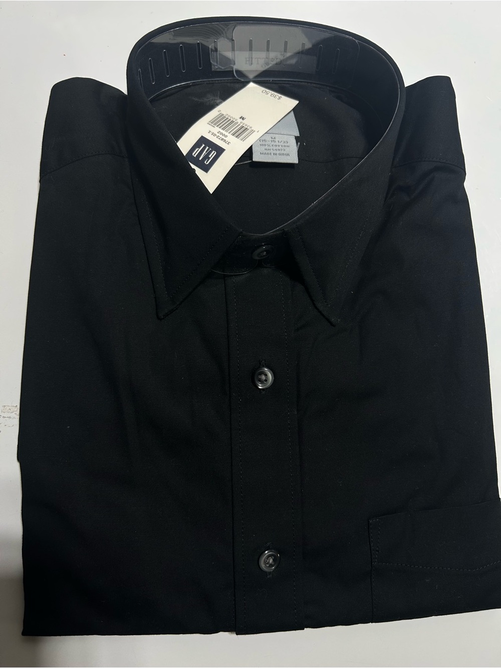 Gap men’s long sleeve black dress shirt medium 15–15.5